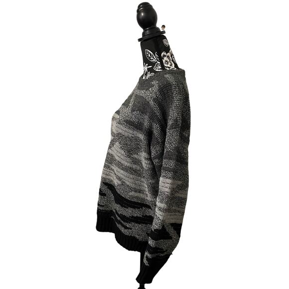 Vintage Van Cort Crewneck Sweater Gray Knit Geometric Retro Funky USA Size Large - Picture 6 of 8